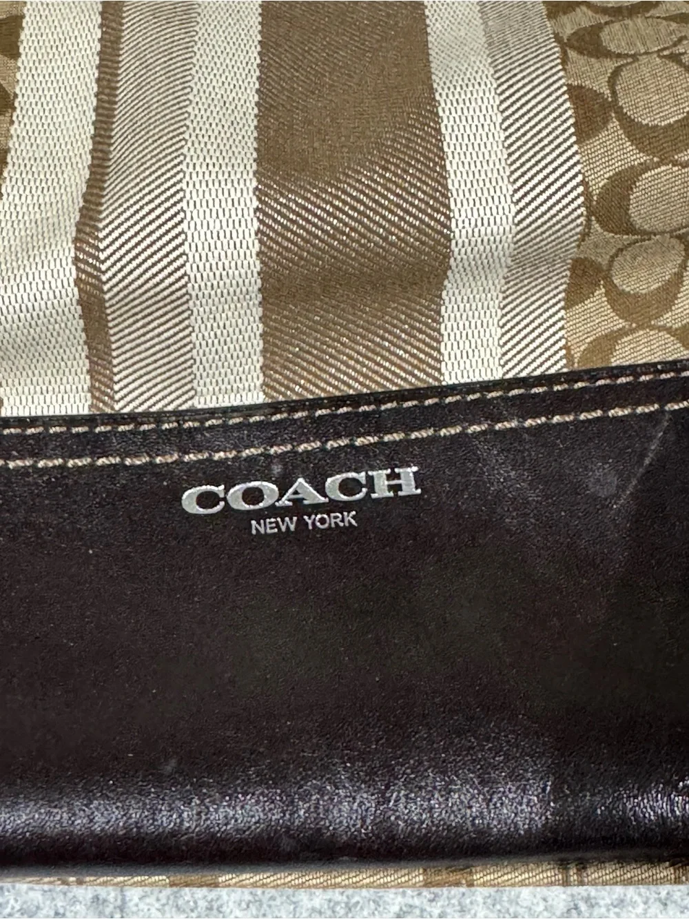 Genuine Coach Legacy Signature Duffle Shoulder Handbag L1371-29621E Tan/Brown